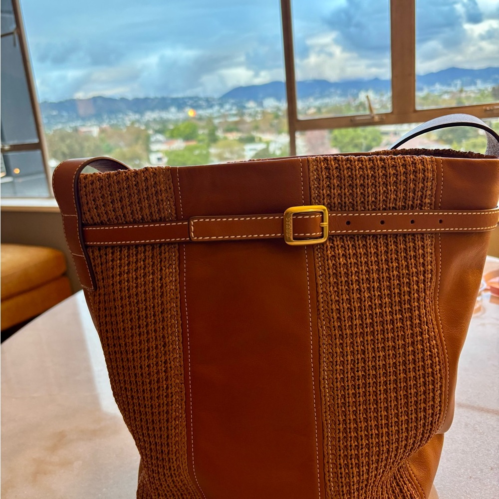 STAUD Tan and Brown Cabana Tote Bag - Picture 2 of 11